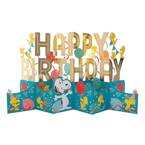 Hallmark 3D Pop-Up Jumbo Birthday Card, PEANUTS SNOOPY and WOODSTOCK Design