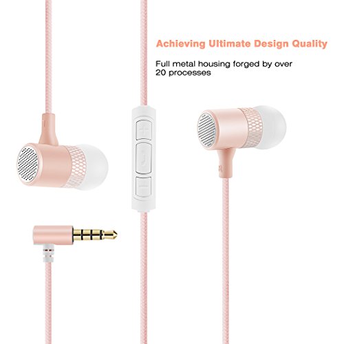 Headphones, HokoAcc In-Ear Earbuds Noise Isolation Headsets Heavy Bass Earphones with Microphone for iPhone iPod / Android Devices - Thumbnail 3