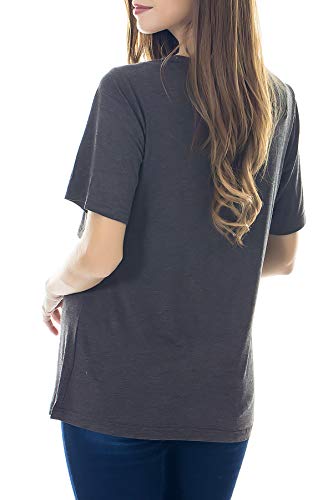 Smallshow 3 Pcs Maternity Nursing T-Shirt Nursing Tops Dim Grey-Indigo-Green Large
