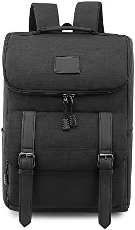Weekend Shopper Lightweight Canvas Backpack Black Laptop Bookbag College backpack Vintage Backpack Laptop Backpack for Women and Men fit 15.6 Laptops