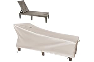 SIHAIAN Patio Lounge Chair Cover Waterproof Outdoor Chaise Lounge Covers UV Resistant Special fixed design 78Lx32Wx35H Beige 1Pack Patio Furniture Covers