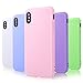 Pofesun Silicone Case Fits for iPhone Xs (2018)/ iPhone X(2017) 5.8 inch, 5 Pack Ultra Slim Thin Soft TPU Rubber Gel Phone Case Cover Compatible with iPhone 10/X/XS - White,Pink,Mint,Purple,Blue