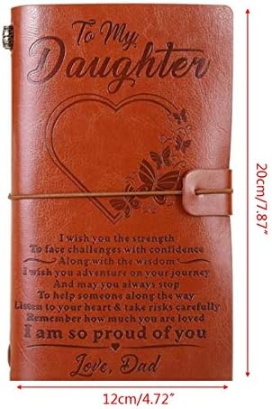 Weforu to My Daughter Journal Notebook, Leather Notebook Travel Diary from Dad Father for Christmas/Birthday/Gratuation Gift - Image 4