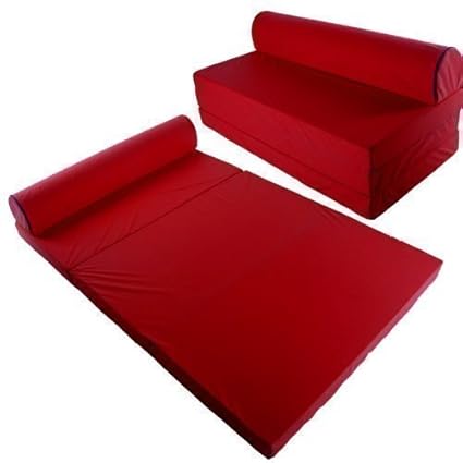 Sofá-Cama Colchón Plegable 200x120 Cama Plegable para Visitas - 200x120cm, Rojo