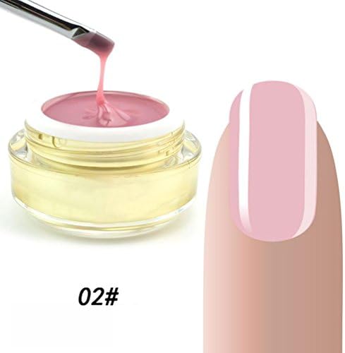 Memela Nail Polish,Thickness Builder Gel Nails Pink Finger Nail Gel Cover Nail Extender Camoufla (B)
