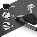KEPLIN 50 Pack Non-Slip Slimline Hangers with 360 Swivel and Tie Organizer view 4