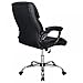 Mid Back Office Chair PU Leather Desk Chair Task Computer Chair Rolling Swivel Adjustable Stool Executive Chair with Lumbar Support Armrest for Women&Men, Black