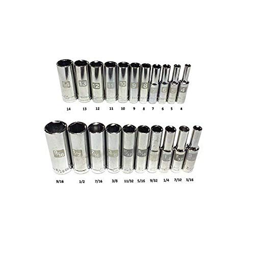 Craftsman Laser Etched Easy Read 21 Piece SAE/Metric 1/4" Drive 6 Point