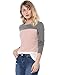 Allegra Crew Neck Color Block Bracelet Sleeves Cotton T-shirt Pink / XL