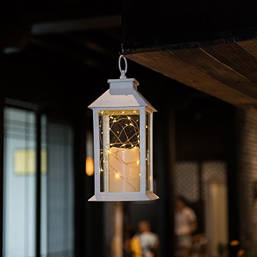 Evermore Light 14" Tall Christmas Candle Lantern with 4 Hours Timer.30