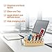 Alltripal Charging Station for Multiple Devices Bamboo Docking Station Organizer with 5 USB Ports Charger Compatible with iPhone Airpods iwatch Cell Phone