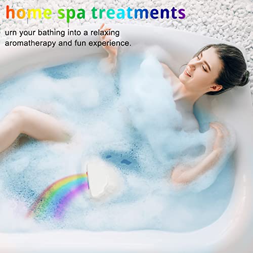 Bath Bombs Gift Set of 4, Handmade Rainbow Bath Bombs with Natural Ingredients, Cloud ​Bath Bomb with Rich Bubbles, Great Gift idea for Her, Girls, Women and Kids