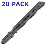 INTEGRA Tools T118B T-Shank 20 Piece Contractor Jigsaw Blade Set with storage tube. Made with Metal. Blades optimized for cutting Metal, Wood, PVC, and Plastic.