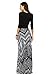 Vivicastle Women's Printed V-Neck 3/4 Sleeve Wrap Waist Tie Long Maxi Dress (Large, D32, blk)
