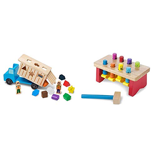 Melissa & Doug ShapeSorting Dump Truck & Deluxe Pounding Bench