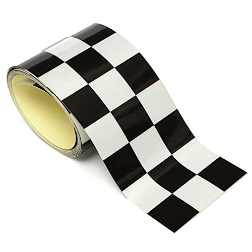 Alamor 3 Inch Black White Checkered Flag Vinyl Decal Tape Car Motorcycle Bike Tank Sticker