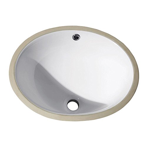 Undermount 18 In Oval Vitreous China Ceramic Sink In White
