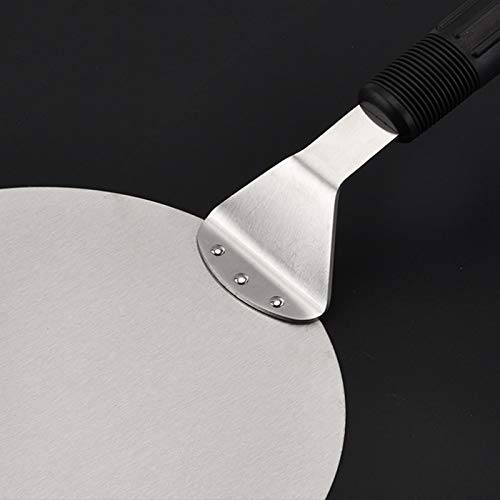 Pizza Tools - Nocm Stainless Steel Round Peel 25.5cm Baking Shovel Paddle Cake Lifter Transfer Tray Bread Pie - Lifter Cake Transfer Shovel Bakeware Tools Tray - Thumbnail 4