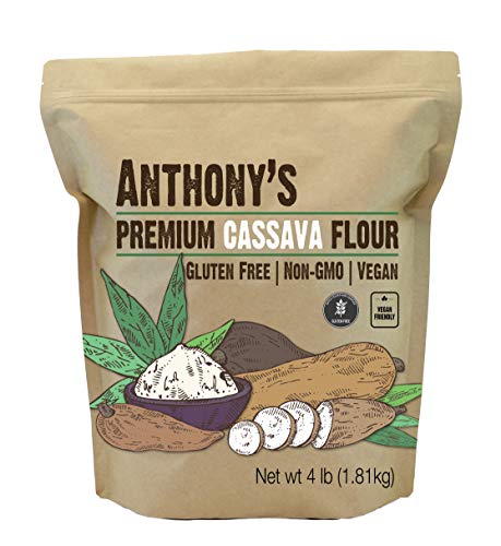 Anthony's Cassava Flour, 4 lb, Batch Tested Gluten