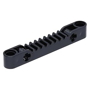 LEGOÂ® Technic, Gear Rack 1 x 7 with Axle and Pin Holes Black LEGO
