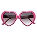zeroUV Large Oversized Womens Heart Shaped Sunglasses Cute Love Fashion Eyewear (Hot Pink)