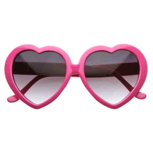 Heart Shaped Glasses Pink - Large Oversized Womens Heart Shaped Sunglasses