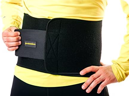 JODEKKO Waist Trimmer Sweat Belt NEW 2017 Waist Slimmer for Fast Weight Loss Stomach Fat Burn and Low Back Support (Black) (X-Large)