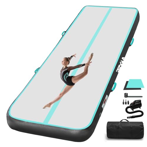 PPXIA Gymnastikmatte Air Matte Track 4M 20CM Höhe, Turnmatte Tumbling Matten mit Komplettes Zubehör, Aufblasbar Gymnastik Track Matte für zuhause Outd