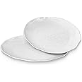Yalin Oval Large Serving Platter, 16 Inch Melamine Serving Tray, Great for Restaurant, Steak, Salad and Everyday, Set of 2 White Dinner Plates