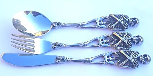 Skeleton skull silverware knife, fork, spoon or whole set (Knife, Fork, Spoon)