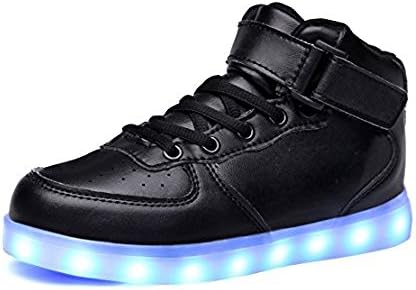 Toddler Little Big Kids Boy Girl USB Flashing LED Light Shoes Sneaker Heitx30