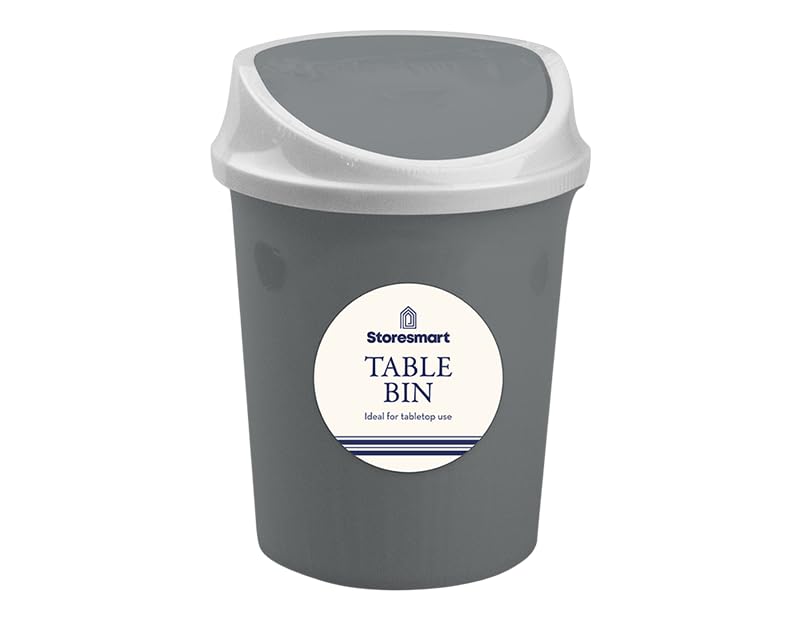 MVS Wholesale Handy Table Bin Product Dimensions:(D) 10.2(H) Including Lid 18.5cm - GREY