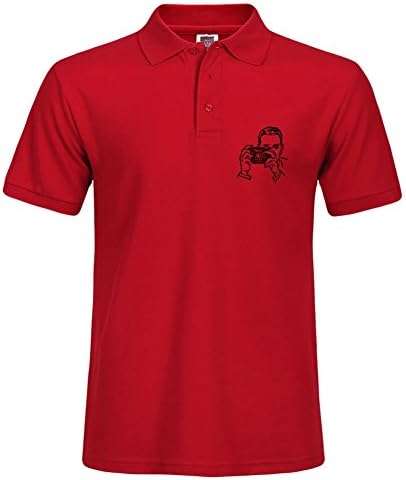 Men Red Polo Shirt Short Sleeve For Summer Wear Man_with_a_camera Casual Shirt With Collar Xx-large