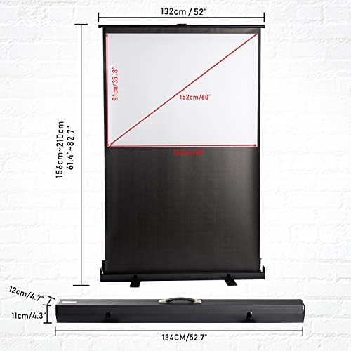Display4top 60" Portable Projector Screen,43 Portable Foldable For