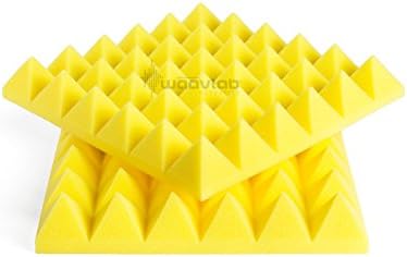 2" Pyramid Burgundy | WaavLab Acoustic Studio Foam Kontrol Series | 12 Pack (Yellow)