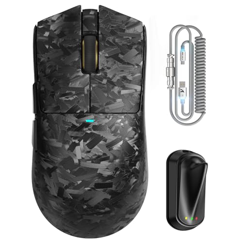 ATTACK SHARK X11 ULTRA Wireless Gaming Mouse With C06 Ultra LED Cable, Carbon Fiber, 54L15 MCU, PAW3950MAX Sensor, Super Light 63g, 8000Hz, BT/2.4G Wireless/Wired, 42000 DPI