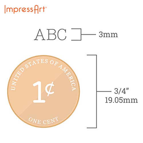 ImpressArt Basic Typewriter Uppercase 3mm Metal Stamp Letter Set for