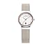 Skagen Women's Silver And Rose Striped Mesh Watch