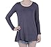 Favelem Women's Basic Modal Long Sleeve Comfy Loose Fit Short Tunic Top T Shirts