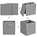 MaidMAX Cloth Storage Cubes Bins Baskets Containers with Dual Handles for Home Closet Nursery Drawers Organizers, Flodable, Dark Gray, Set of 6