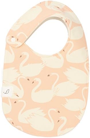 Hemming Birds "Charlie" Classic Baby Snap Bib - Peach Swans