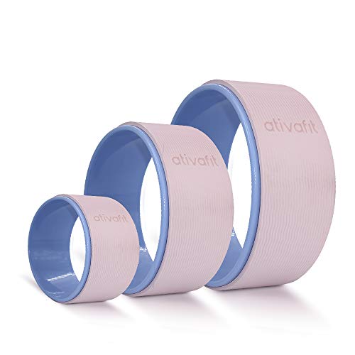 ATIVAFIT Sports Yoga Wheel Set, 3 Pack Yoga Roller Rad for Back Pain and Improving Your Yoga Poses, Perfect for Stretching, Improving Flexibility and Backbends (12 inch, 10 inch, 5 inch)