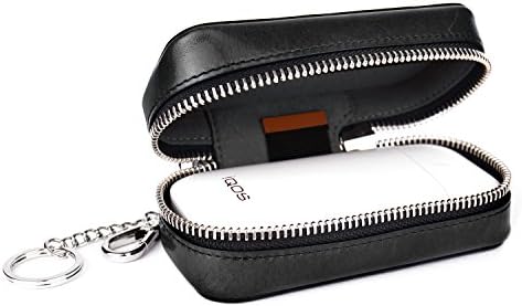 iQOS Case, HANSMARE Electronic Cigarette Italy Leather Holder Storage, E Cigarette Pouch Bag, Box for Electronic Cigarette Kit (Black)