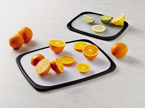 Sabatier 5172588 3-Piece All-Purpose Non-Slip Plastic Cutting Board Set, Assorted Sizes, White/Black