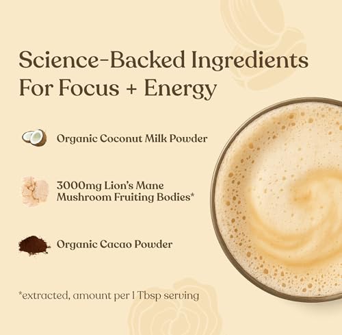 FOUR SIGMATIC FOCUS CHOCOLATE COFFEE CREAMER | ORGANIC NON DAIRY COFFEE CREAMER WITH LION’S MANE AND VITAMIN B12 | CHOCOLATE, 4.23 OZ