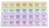 ChezMax Weekly Pill Organizer Four-time-a-Day Pill Organizer Pill Dispensers Pill Kit English