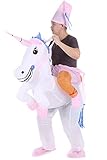 Inflatable Unicorn Riding Costume Cowboy Fancy Dress Funny Horse Monocerus Suit Mount White