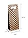 Yunko Upscale Leather Wine Bottle Protector Wine Tote Carrier Bag Reusable Gift Bag Single Wine Champagne Bottle Carrier Case Portable Travel Accessory (Light brown lattice)