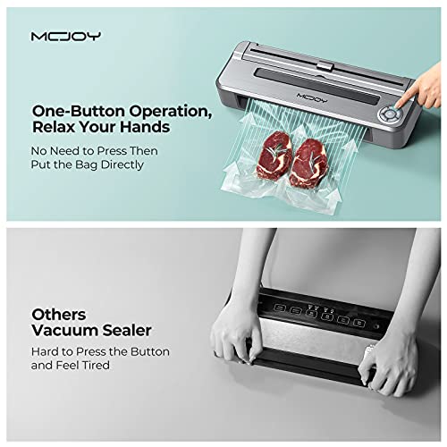 MCJOY Vacuum Sealer Machine, Operation Automatic Food Sealer Machine for Food, Support