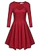 Meaneor Women Plus Size 3/4 Sleeve Vintage Pleated Party Cocktail Dress(L-4XL)